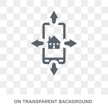 Hareket simgesi. Trendy düz vektör akıllı ev koleksiyonundan şeffaf arka plan üstünde kutsal kişilerin resmi hareketlilik. Yüksek kaliteli web ve mobil mobilite simge kullanımı dolu