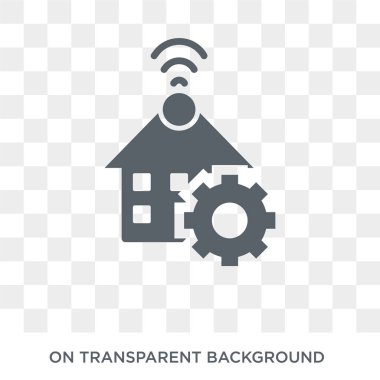Ev otomasyon simgesi. Trendy düz vektör akıllı ev koleksiyonundan şeffaf arka plan ev otomasyon simgesi. Yüksek kaliteli ev otomasyon simge kullanımı web ve mobil için dolu