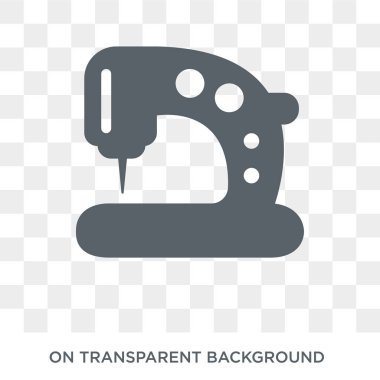 Dikiş makinesi simgesi. Dikiş makinesi tasarım konsepti koleksiyonundan. Basit öğe vektör çizim şeffaf arka plan üzerinde.