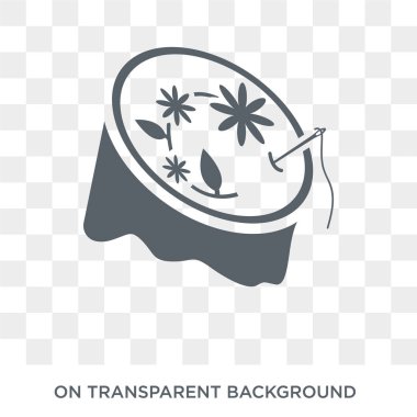 İğne işi simgesi. İğne işi tasarım konsepti Sew koleksiyonundan. Basit öğe vektör çizim şeffaf arka plan üzerinde.