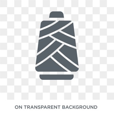 Pamuk reel simgesi. Pamuk makara tasarım konsepti Sew koleksiyonundan. Basit öğe vektör çizim şeffaf arka plan üzerinde.