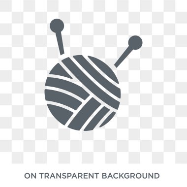 Top yün simgesi gibi. Yün tasarım konsepti topu dikmek koleksiyonu. Basit öğe vektör çizim şeffaf arka plan üzerinde.