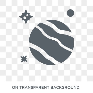 Plüton simgesi. Astronomi koleksiyonundan Plüton tasarım konsepti. Saydam arka planda basit eleman vektör çizimi.