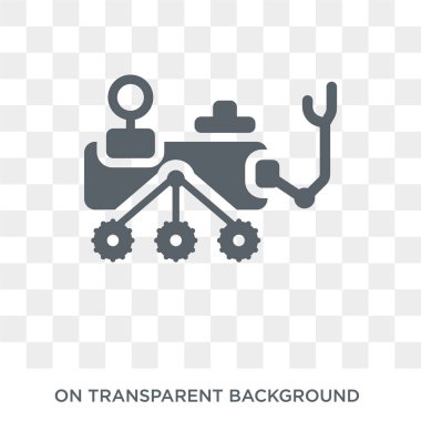 Mars rover simgesi. Mars rover tasarım konsepti astronomi koleksiyonundan. Basit öğe vektör çizim şeffaf arka plan üzerinde.