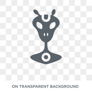 Dünya dışı ikon. Astronomi koleksiyonundan dünya dışı tasarım konsepti. Saydam arka planda basit eleman vektör çizimi.