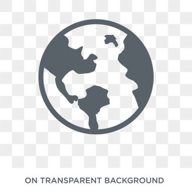 Earth simgesini. Dünya tasarım konsepti astronomi koleksiyonundan. Basit öğe vektör çizim şeffaf arka plan üzerinde.