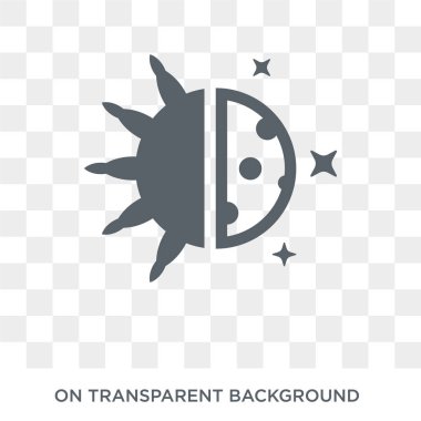 Gece gündüz simgesi. Gece gündüz tasarım konsepti astronomi koleksiyonundan. Basit öğe vektör çizim şeffaf arka plan üzerinde.