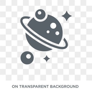 Astronomi simgesi. Astronomi koleksiyonundan astronomi tasarım konsepti. Saydam arka planda basit eleman vektör çizimi.