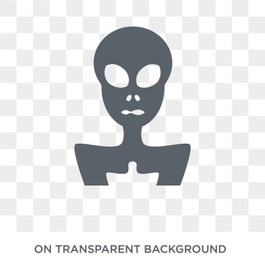 Uzaylı simgesi. Astronomi koleksiyonundan uzaylı tasarım konsepti. Saydam arka planda basit eleman vektör çizimi.