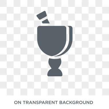 Harç simgesi. Harç tasarım konsepti koleksiyonundan. Basit öğe vektör çizim şeffaf arka plan üzerinde.