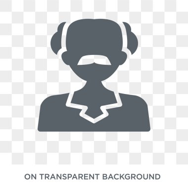 Einstein simgesi. Koleksiyondan Einstein tasarım konsepti. Saydam arka planda basit eleman vektör çizimi.