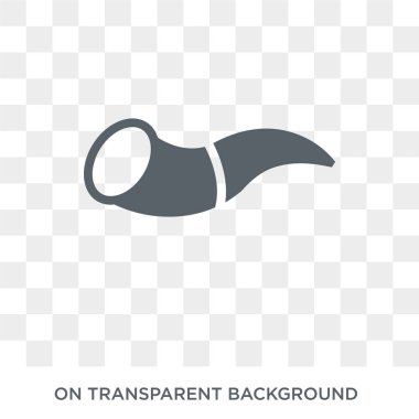 Shofar simgesi. Din koleksiyonundan şeffaf arka plan trendy düz vektör Shofar simgesi. Yüksek kaliteli Shofar simge kullanımı web ve mobil için dolu