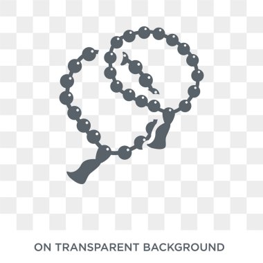 Dua Boncuk simgesi. Din koleksiyonundan şeffaf arka plan trendy düz vektör Dua Boncuk simgesi. Web ve mobil için yüksek kaliteli doldurulmuş Dua Boncuk sembolü kullanımı