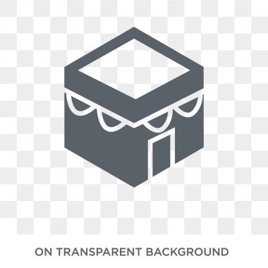 Kâbe simgesi. Trendy düz vektör din koleksiyonundan şeffaf arka plan Kabe simgesi. Kâbe simge kullanımı web ve mobil için yüksek kaliteli dolu