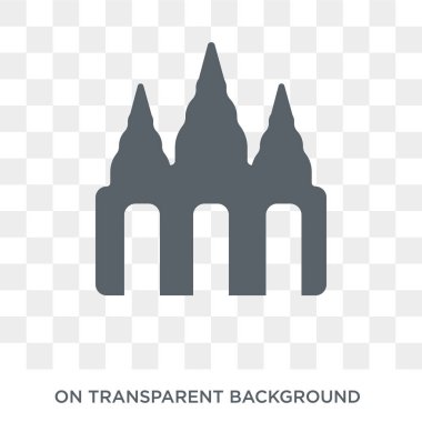 Wat phrakaew simgesi. Trendy düz vektör Wat phrakaew üstünde kutsal kişilerin resmi din koleksiyonundan şeffaf arka plan. Wat phrakaew simge kullanımı web ve mobil için yüksek kaliteli dolu