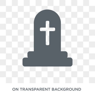 Tombstone icon. Trendy flat vector Tombstone icon on transparent background from Religion collection. High quality filled Tombstone symbol use for web and mobile