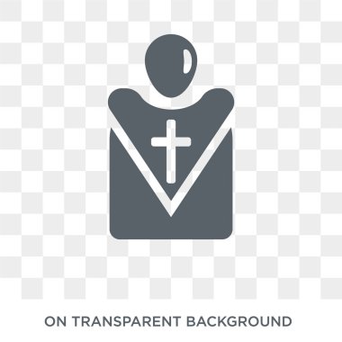 Rahip simgesi. Trendy düz vektör din koleksiyonundan şeffaf arka plan üstünde kutsal kişilerin resmi rahip. Rahip simge kullanımı web ve mobil için yüksek kaliteli dolu