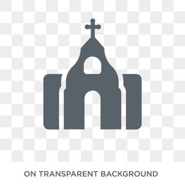 Manastır simgesi. Din koleksiyonundan şeffaf arka plan trendy düz vektör Manastır simgesi. Web ve mobil cihazlar için yüksek kaliteli dolgulu Manastır sembolü kullanımı