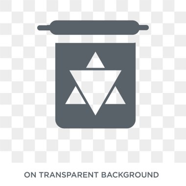 Yahudilik simgesi. Din koleksiyonundan şeffaf arka plan trendy düz vektör Yahudilik simgesi. Yahudilik simge kullanımı web ve mobil için yüksek kaliteli dolu