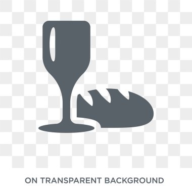 Birliğin simgesi. Trendy düz vektör din koleksiyonundan şeffaf arka plan üstünde kutsal kişilerin resmi komünyon. Cemaat simge kullanımı web ve mobil için yüksek kaliteli dolu