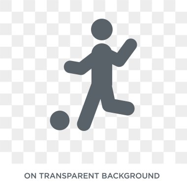 Futbol oyuncu oyun simgesi simgesi. Simge eğlence oyunları Collection şeffaf arka plan üzerinde trendy düz vektör futbolcu. Yüksek kaliteli simge kullanımı futbolcu dolu