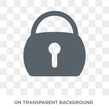 Kilit simgesi. Kilit tasarım konsepti koleksiyonundan. Basit öğe vektör çizim şeffaf arka plan üzerinde.