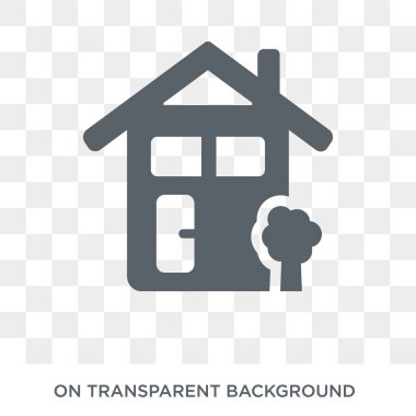 Evin ön görünüm simgesi. Evin önden görünümü tasarım konsepti gayrimenkul koleksiyonundan. Basit öğe vektör çizim şeffaf arka plan üzerinde.