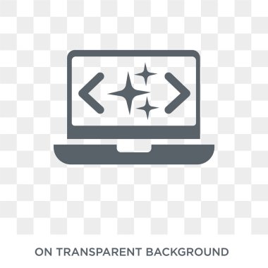 Temiz kod simgesi. Programlama koleksiyonundan şeffaf arka plan trendy düz vektör temiz kod simgesi. Yüksek kaliteli temiz kod simge kullanımı web ve mobil için dolu