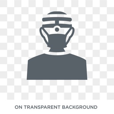 Cerrah simgesi. Trendy düz vektör meslekler koleksiyonundan şeffaf arka plan üstünde kutsal kişilerin resmi cerrah. Cerrah simge kullanımı web ve mobil için yüksek kaliteli dolu