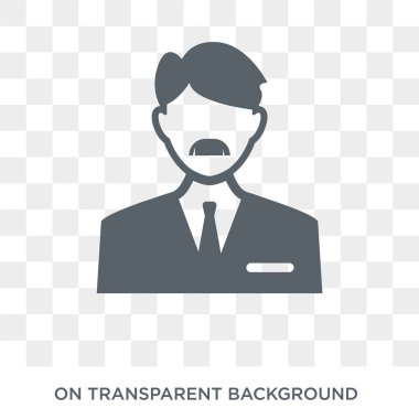 Başkan simgesi. Trendy düz vektör meslekler koleksiyonundan şeffaf arka plan üstünde kutsal kişilerin resmi Başkan. Başkan simge kullanımı web ve mobil için yüksek kaliteli dolu