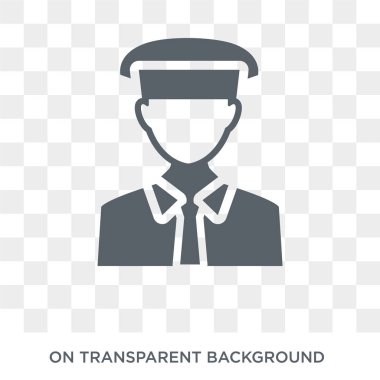 Pilot simgesi. Trendy düz vektör meslekler koleksiyonundan şeffaf arka plan üstünde kutsal kişilerin resmi Pilot. Pilot simge kullanımı web ve mobil için yüksek kaliteli dolu