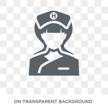 Hemşire simgesi. Trendy düz vektör meslekler koleksiyonundan şeffaf arka plan üstünde kutsal kişilerin resmi hemşire. Yüksek kaliteli hemşire simge kullanımı web ve mobil için dolu