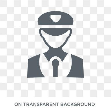 Kaptan simgesi. Trendy düz vektör meslekler koleksiyonundan şeffaf arka plan üstünde kutsal kişilerin resmi Kaptan. Yüksek kaliteli dolu Kaptan simge kullanımı için web ve hareket eden