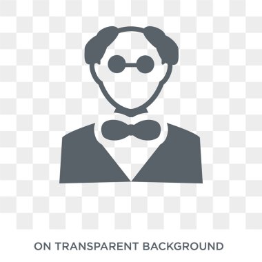 Butler simgesi. Trendy düz vektör meslekler koleksiyonundan şeffaf arka plan üstünde kutsal kişilerin resmi Butler. Butler simge kullanımı web ve mobil için yüksek kaliteli dolu