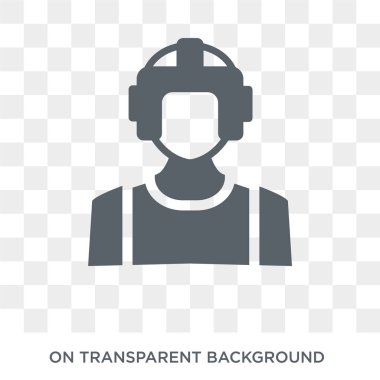 Boksör simgesi. Trendy düz vektör meslekler koleksiyonundan şeffaf arka plan üstünde kutsal kişilerin resmi boksör. Yüksek kaliteli boksör simge kullanımı web ve mobil için dolu