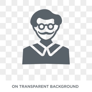 Yazar simgesi. Trendy düz vektör meslekler koleksiyonundan şeffaf arka plan üstünde kutsal kişilerin resmi yazar. Yazar simge kullanımı web ve mobil için yüksek kaliteli dolu