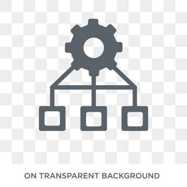 İş akışı simgesi. İş akışı tasarım konsepti koleksiyonundan. Basit öğe vektör çizim şeffaf arka plan üzerinde.