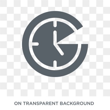 Zaman geçen simge. Verimlilik koleksiyonundan zaman geçen tasarım konsepti. Saydam arka planda basit eleman vektör çizimi.