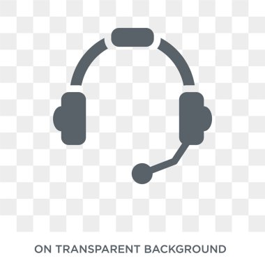 Kulaklık simgesi. Kulaklık tasarım konsepti koleksiyonundan. Basit öğe vektör çizim şeffaf arka plan üzerinde.