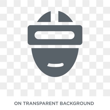 Sanal gerçeklik simgesi. Yapay zeka, geleceğin teknoloji koleksiyonu üzerinden saydam arka plan trendy düz vektör sanal gerçeklik simgesi. Yüksek kalitede sanal gerçeklik simge kullanımı web ve mobil için dolu