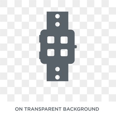 SmartWatch simgesi. Yapay zeka, geleceğin teknoloji koleksiyonu üzerinden saydam arka plan trendy düz vektör Smartwatch simgesi. Yüksek kaliteli Smartwatch simge kullanımı web ve mobil için dolu