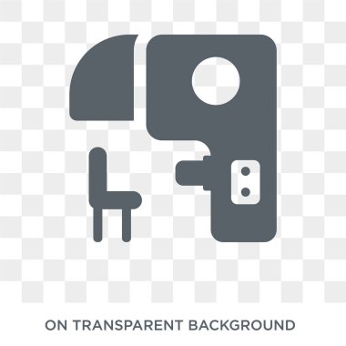 Sensorama simgesi. Yapay zeka, geleceğin teknoloji koleksiyonu üzerinden saydam arka plan trendy düz vektör Sensorama simgesi. Sensorama simge kullanımı web ve mobil için yüksek kaliteli dolu