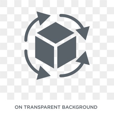 Rotation icon. Trendy flat vector Rotation icon on transparent background from Artificial Intelligence, Future Technology collection. High quality filled Rotation symbol use for web and mobile