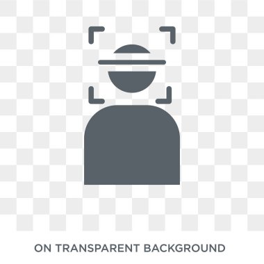 Face recognition icon. Trendy flat vector Face recognition icon on transparent background from Artificial Intelligence, Future Technology collection. High quality filled Face recognition symbol use for web and mobile