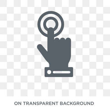 Parmak denetimi simgesini. Trendy düz vektör parmak yapay zeka, geleceğin teknoloji koleksiyonu üzerinden saydam arka plan denetimi simgesi. Parmak denetim simge kullanımı web ve mobil için yüksek kaliteli dolu