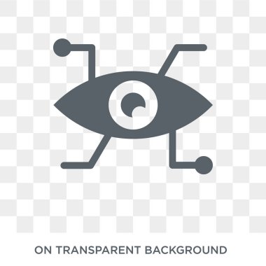 Göz dokunun simgesini. Trendy düz vektör göz yapay zeka, geleceğin teknoloji koleksiyonu üzerinden saydam arka plan simgesine dokunun. Yüksek kaliteli göz dokunun simge kullanımı için web ve mobil dolu