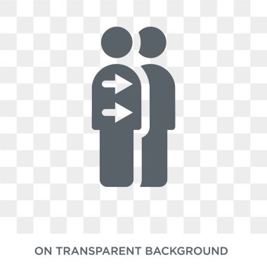 Simge klonlama. Yapay zeka, geleceğin teknoloji koleksiyonu üzerinden saydam arka plan trendy düz vektör klonlama simgesi. Klonlama simge kullanımı web ve mobil için yüksek kaliteli dolu