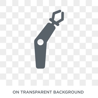 Bionic arm icon. Trendy flat vector Bionic arm icon on transparent background from Artificial Intelligence, Future Technology collection. High quality filled Bionic arm symbol use for web and mobile