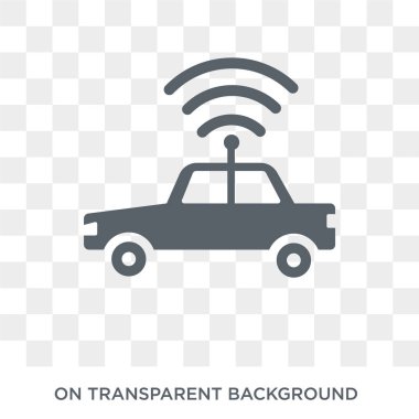 Autonomous car icon. Trendy flat vector Autonomous car icon on transparent background from Artificial Intelligence, Future Technology collection. High quality filled Autonomous car symbol use for web and mobile