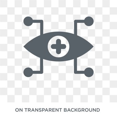 Bionic contact lens icon. Trendy flat vector Bionic contact lens icon on transparent background from Artificial Intelligence, Future Technology collection. High quality filled Bionic contact lens symbol use for web and mobile
